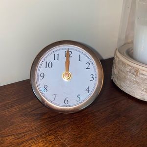 WORLD MARKET COPPER RETRO STYLE TABLE DECOR CLOCK